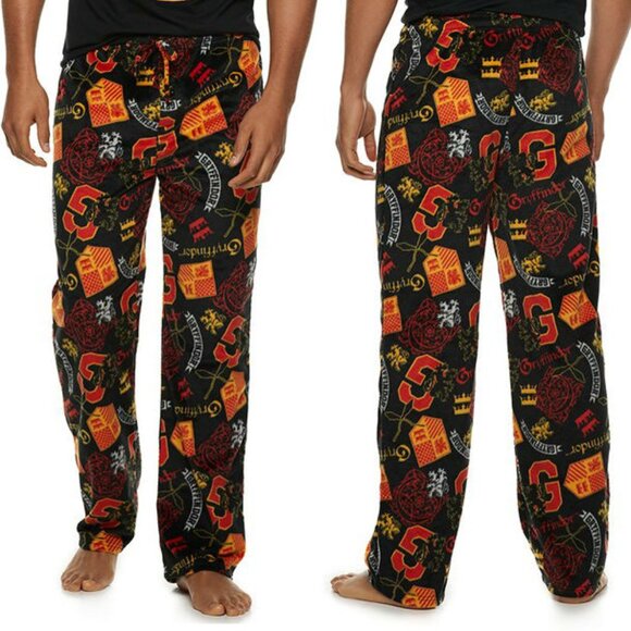 New! Harry Potter Gryffindor Fleece Louge Pants PJs Bottoms - Picture 1 of 1